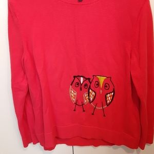 Cutest sweater with embroidered owls